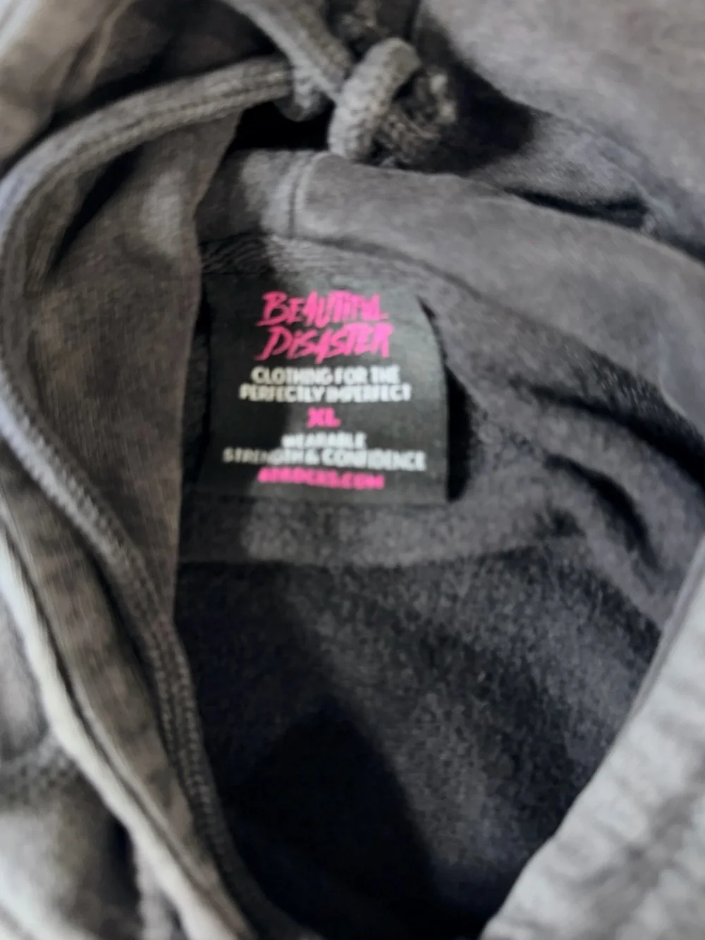 NEW XL Beautiful Disaster Hooded Sweatshirt -HATING ME WONT MAKE YOU PRETTY - Picture 3 of 3